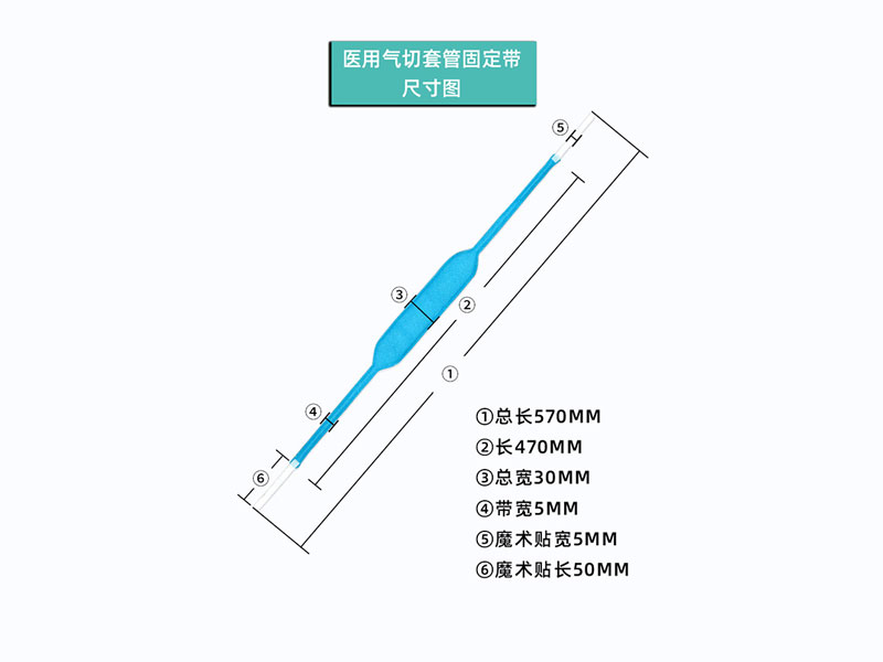 用以固定插入人体气管中吸痰供氧管的气管切开导管固定带